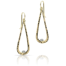 J&S Freeman 14k Yellow Gold And Diamond Dangle Earrings