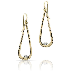 J&S Freeman 14k Yellow Gold And Diamond Dangle Earrings