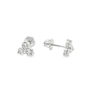 Estate 14kt White Gold Diamond Trio Earrings
