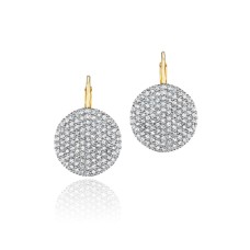 Phillips House 14kt Yellow Gold "Infinity" Pave Diamond Leverback Earrings