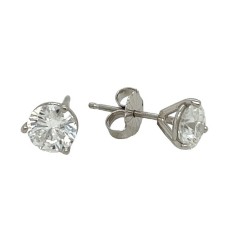 Platinum 1.488 Carat Total Weight Round Diamond Stud Earrings