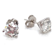 14kt White Gold 2.367carat Total Weight Round Diamond Stud Earrings