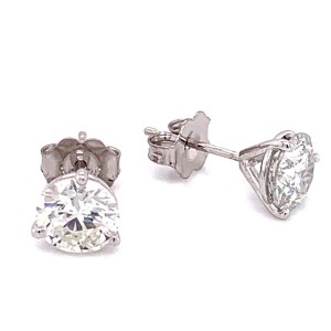14kt White Gold 1.02 Carat Total Weight Diamond Stud 
