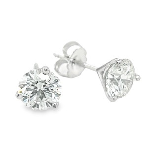 14kt White Gold 2.01 Carat Total Weight Diamond Stud Earrings