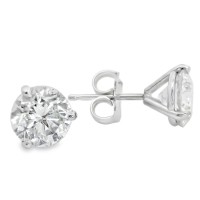 14kt White Gold 1.95 Carat Total Weight Round Diamond Stud Earrings