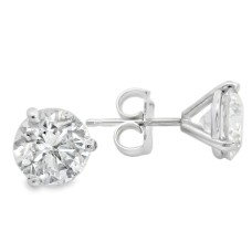 14kt White Gold 1.95 Carat Total Weight Round Diamond Stud Earrings
