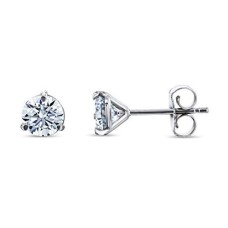 14kt White Gold 0.483 Carat Total Weight Round Diamond Stud Earrings