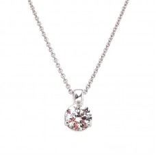 14kt White Gold 0.50-carat Diamond Solitaire Pendant Necklace