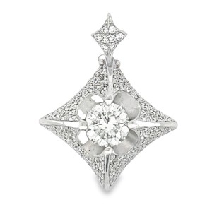 Estate Platinum Diamond Star Pendant