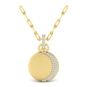 Vlora 14kt Yellow Gold Diamond Moon Pendant Necklace