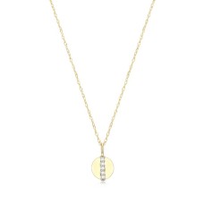Charles Garnier Luxe 14kt Yellow Gold Petite Disc Diamond Necklace