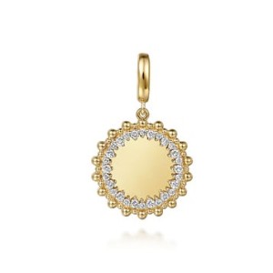 Gabriel & Co. 14kt Yellow Gold And Diamond Medallion Pendant