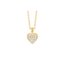 Facet Barcelona 14kt Yellow Gold Diamond Heart Cluster Pendant Necklace