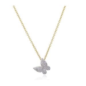 Phillips House 14kt Yellow Gold "Petite Butterfly" Diamond Pendant Necklace