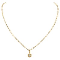 Gumuchian 18kt Yellow Gold Diamond Hexagon Pendant Necklace
