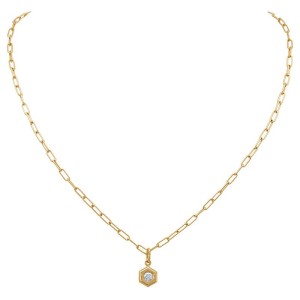 Gumuchian 18kt Yellow Gold Diamond Hexagon Pendant Necklace