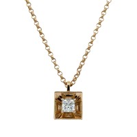 Phillips House 18kt Yellow Gold Princess Cut Diamond "mirror" Pendant Necklace