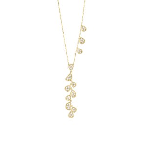 Facet Barcelona 14kt Yellow Gold Pave Diamond Dangles Necklace