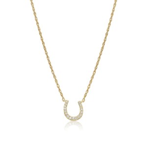Charles Garnier Luxe 14kt Yellow Gold Petite Horseshoe Diamond Necklace
