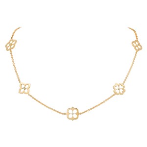 Gumuchian 18kt Yellow Gold And Diamond Flower Station Necklace