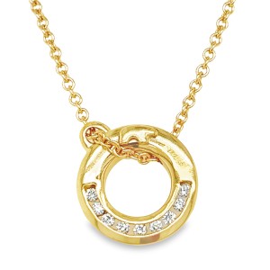 Estate 14kt Yellow Gold Diamond Circle Necklace