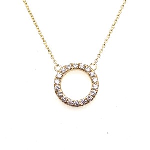 14kt Yellow Gold Diamond Circle Necklace