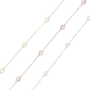 Estate 18kt Yellow Gold Diamond Station Necklace