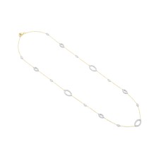 Facet Barcelona 14kt Yellow Gold Long Diamond Stations Necklace