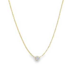 14kt Yellow Gold Bezel-set Diamond Solitaire Necklace