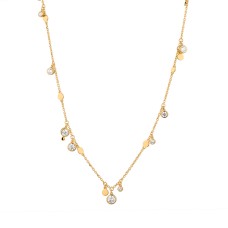 Facet Barcelona 14kt Yellow Gold Diamond Dangles Necklace