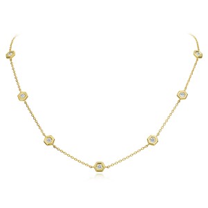 Gumuchian 18kt Yellow Gold And Diamond "Mini B" Necklace
