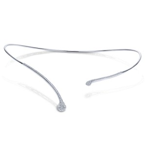 Gabriel & Co. 14kt White Gold Diamond Collar Necklace From The Lusso Collection