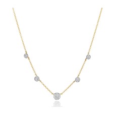 Phillips House 14kt Yellow Gold "Micro Infinity" Diamond Cluster Station Necklace