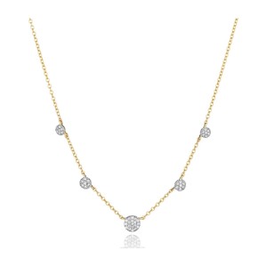 Phillips House 14kt Yellow Gold "Micro Infinity" Diamond Cluster Station Necklace