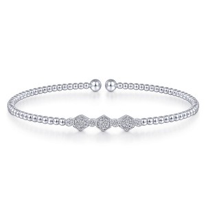 Gabriel & Co. 14kt White Gold And Diamond "Bujukan" Cuff Bracelet