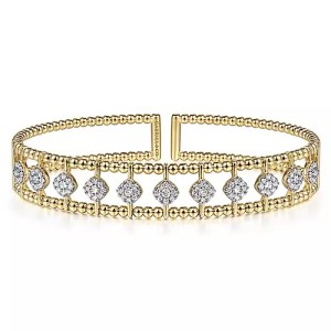 Gabriel & Co. 14kt Yellow Gold And Diamond "Bujukan" Cuff Bracelet