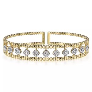 Gabriel & Co. 14kt Yellow Gold And Diamond "Bujukan" Cuff Bracelet