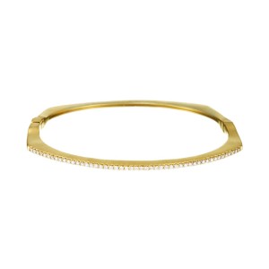 Fana 14kt Yellow Gold Diamond Squared Bangle Bracelet