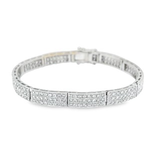Estate 18kt White Gold 6 Carat Diamond Bar Bracelet