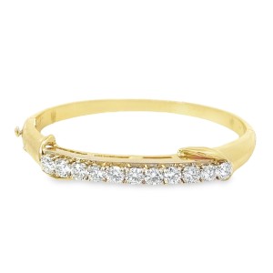 Estate 14kt Yellow Gold Diamond Bangle Bracelet