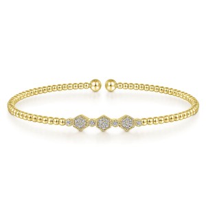 Gabriel & Co. 14kt Yellow Gold And Diamond "Bujukan" Cuff Bracelet