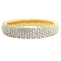 18kt Yellow Gold 15.93 Carat Diamond Expandable Bracelet