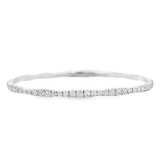 Forever Storm 14kt White Gold Diamond Bangle Bracelet