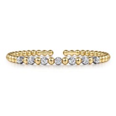 Gabriel & Co. 14kt Yellow Gold "Bujukan" Diamond Cuff Bracelet