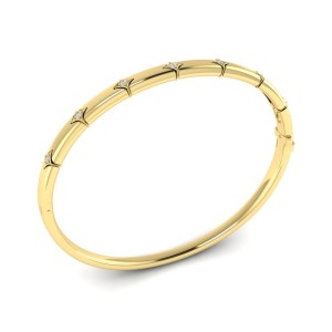 Vlora Estrella 14kt Yellow Gold Diamond Star Bangle Bracelet