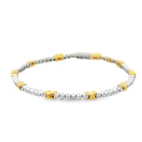 Estate 18kt Two-tone Gold Diamond X Bracele