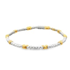 Estate 18kt Two-tone Gold Diamond X Bracele