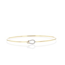 Phillips House 14kt Yellow Gold And Diamond Mini Keyhole  Bangle Bracelet Phillips House 14kt Yellow Gold And Diamond Mini Keyhole  Bangle Bracelet
