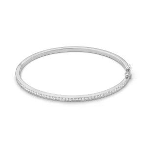Facet Barcelona 14kt White Gold Diamond Bangle Bracelet