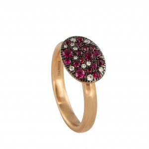 Christophe Danhier 18kt Rose Gold Ruby And Diamond Cluster Ring